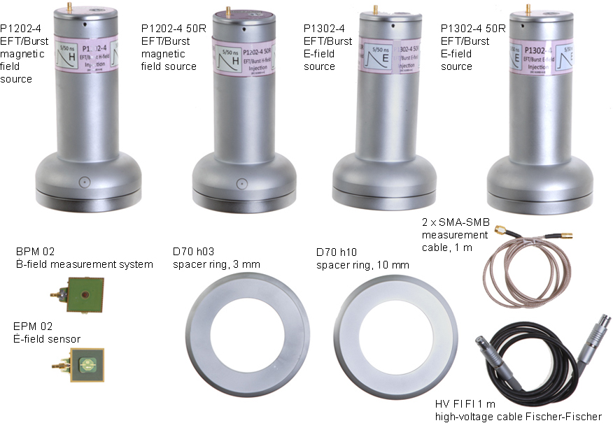 EFT/Burst Field Coupling P1202-4 / P1302-4 set
Scope of delivery includes a case and user manual fot the set (not pictured).